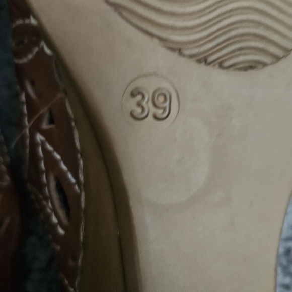 Rieker Anti-Stress Brown Leather Slingback Shoes With Cut Out Detailing 9 Eu 39 - Picture 8 of 9